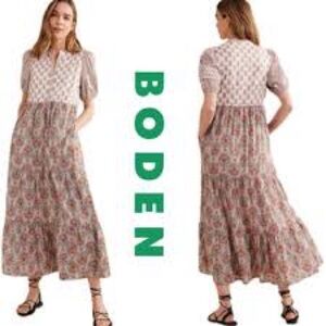 Boden feminine mixed floral print maxi dress US16-18 plus